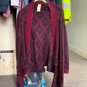 Burgundy and Black Sweater from Faded Glory Size Medium